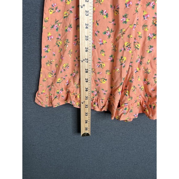 BP Nordstrom Women Peach Floral 100% Rayon V Neck Romper Sleeveless Size XS - Picture 7 of 10